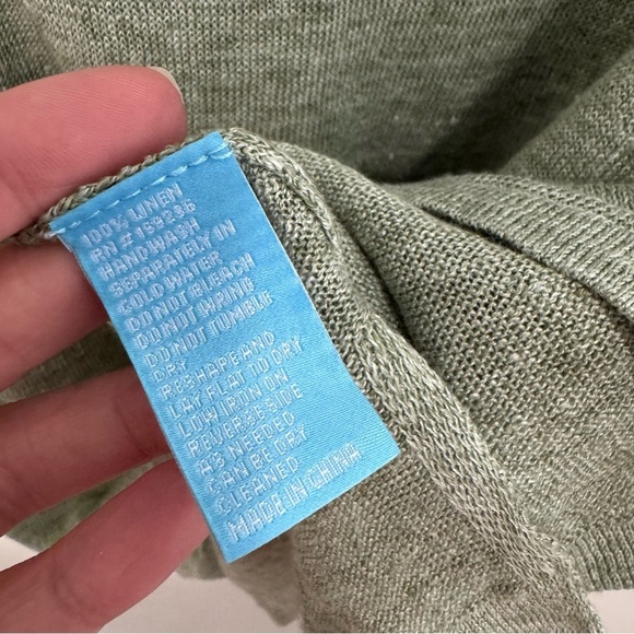 J. McLaughlin Green 100% Linen Top - Picture 6 of 6